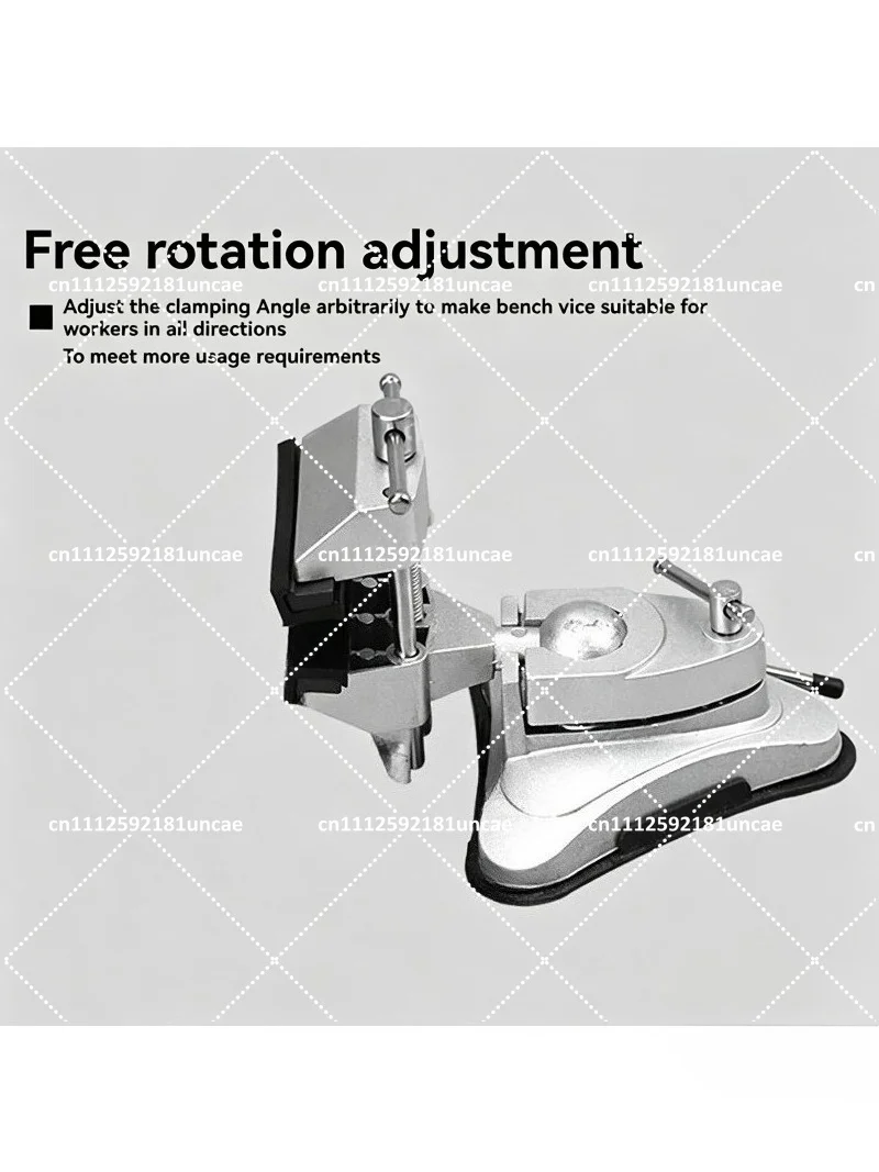 Aluminum Bench Vise 360 Degree Rotation Small Vice Clamp with Suction Cup Base Multi-Functional Table Clamp