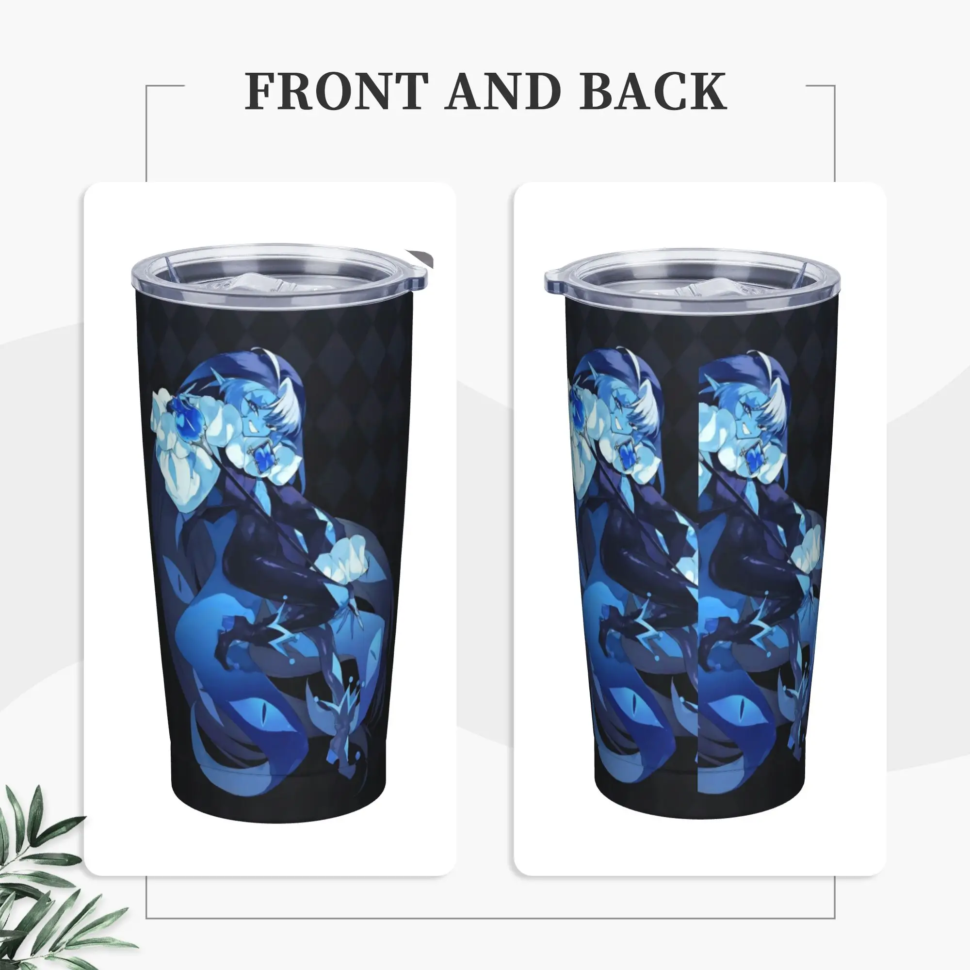 Shadow Milk Cookie Run Kingdom Insulated Tumbler with Lid Funny CRK Cartoon Vacuum Coffee Mugs Double Wall Car Bottle Cup, 20oz