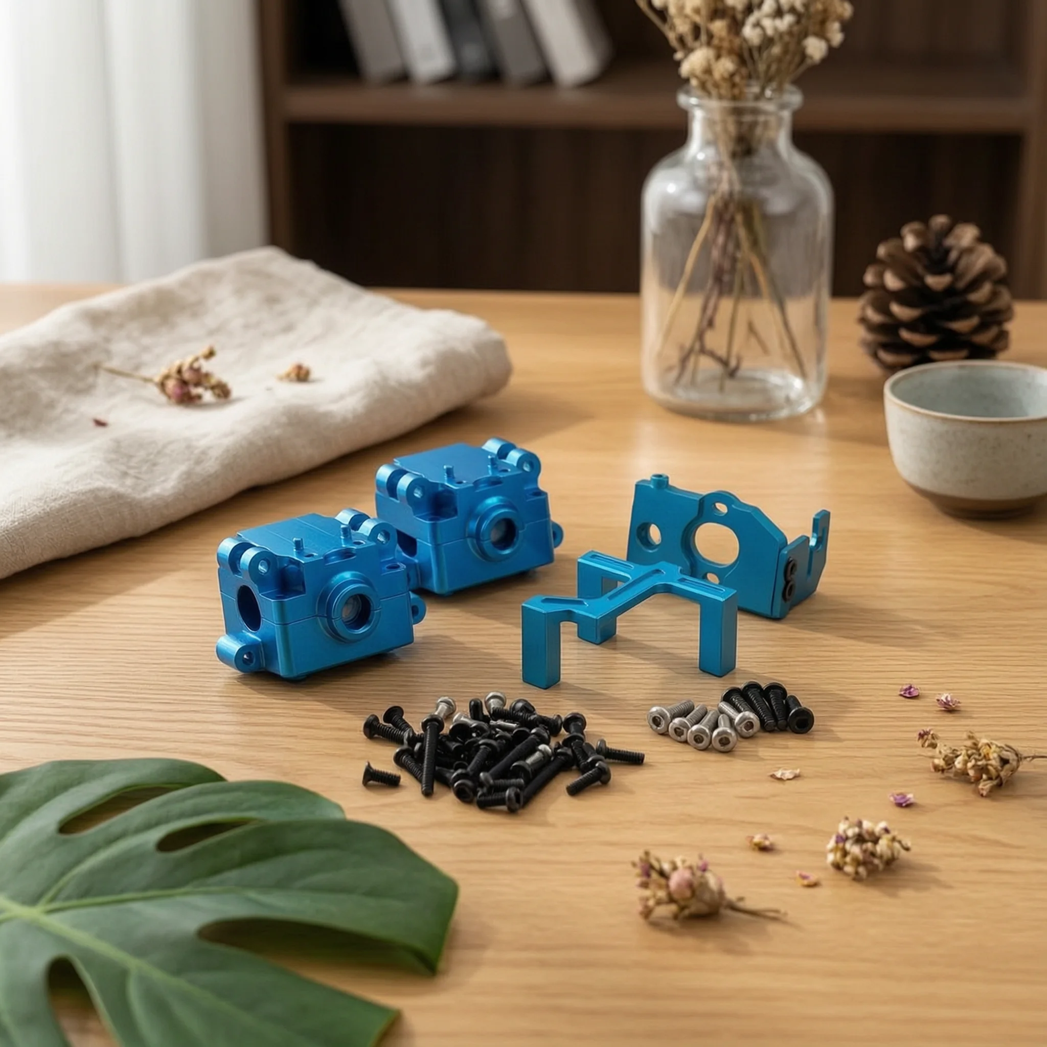 Kit de pièces de mise à niveau pour voiture RC, pièces en aluminium pour voiture RC avec support de moteur, découpe de précision rigide pour les amateurs, projets de châssis personnalisés