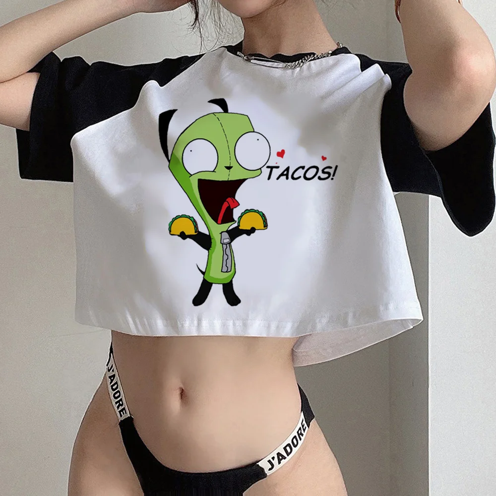emo gothic korean fashion crop top Woman Harajuku 90s 2000s korean fashion clothing cropped