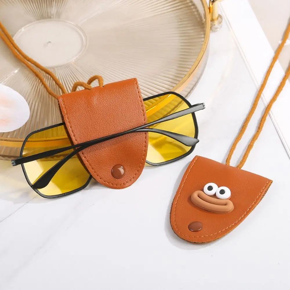 

Simple Leather Eyeglasses Storage Bag Pendant Storage Hanging Rope Unisex Glasses Clip Multifunction Sunglasses Clip