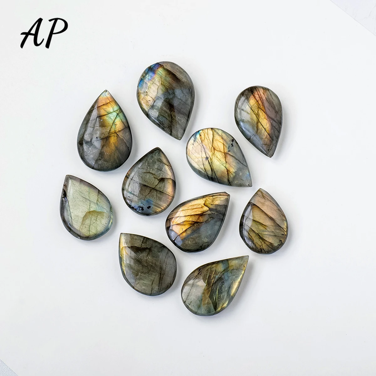 1 PC Natural Crystal Labradorite Water Droplet Naked Stone DIY Pendant Accessory Palm Stone Healing Crystal Gift Decoratio