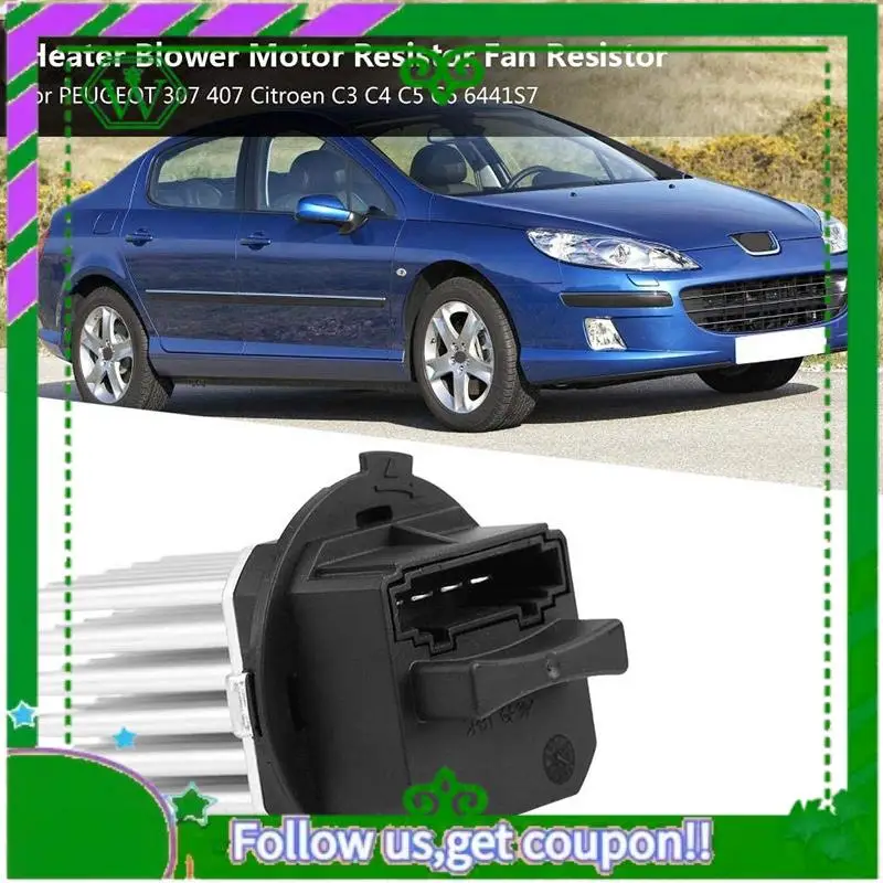 

Резистор двигателя воздуходувки AC34, 6441.S7, резистор двигателя вентилятора отопителя, подходит для 307 407 Citroen C3 C4 C5 C6 6441S7