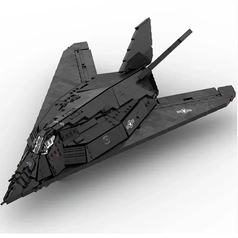 โมเดลเครื่องบินรบแบบทหารสำหรับ F-117ของเล่นชุดประกอบของเล่นคริสต์มาสบล็อกของขวัญเครื่องบินรบแบบทำมือ