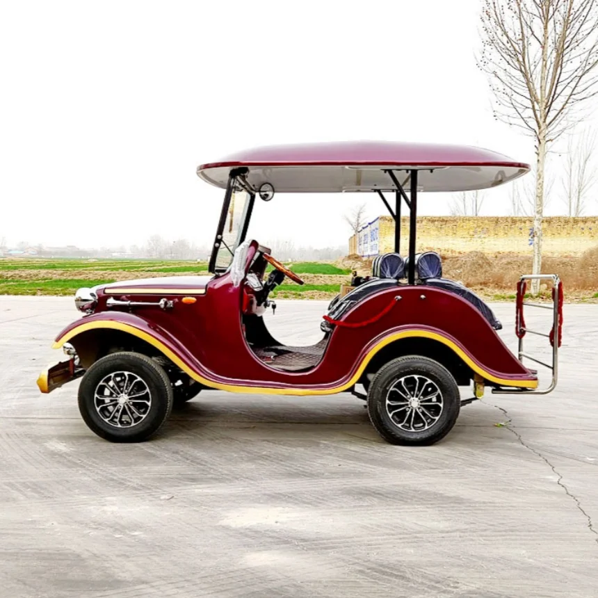 Antique Golf Cart Electric Lithium Battery Antique Tourist Bus Suitable for island Resort Antique Sightseeing Bus Small Airport