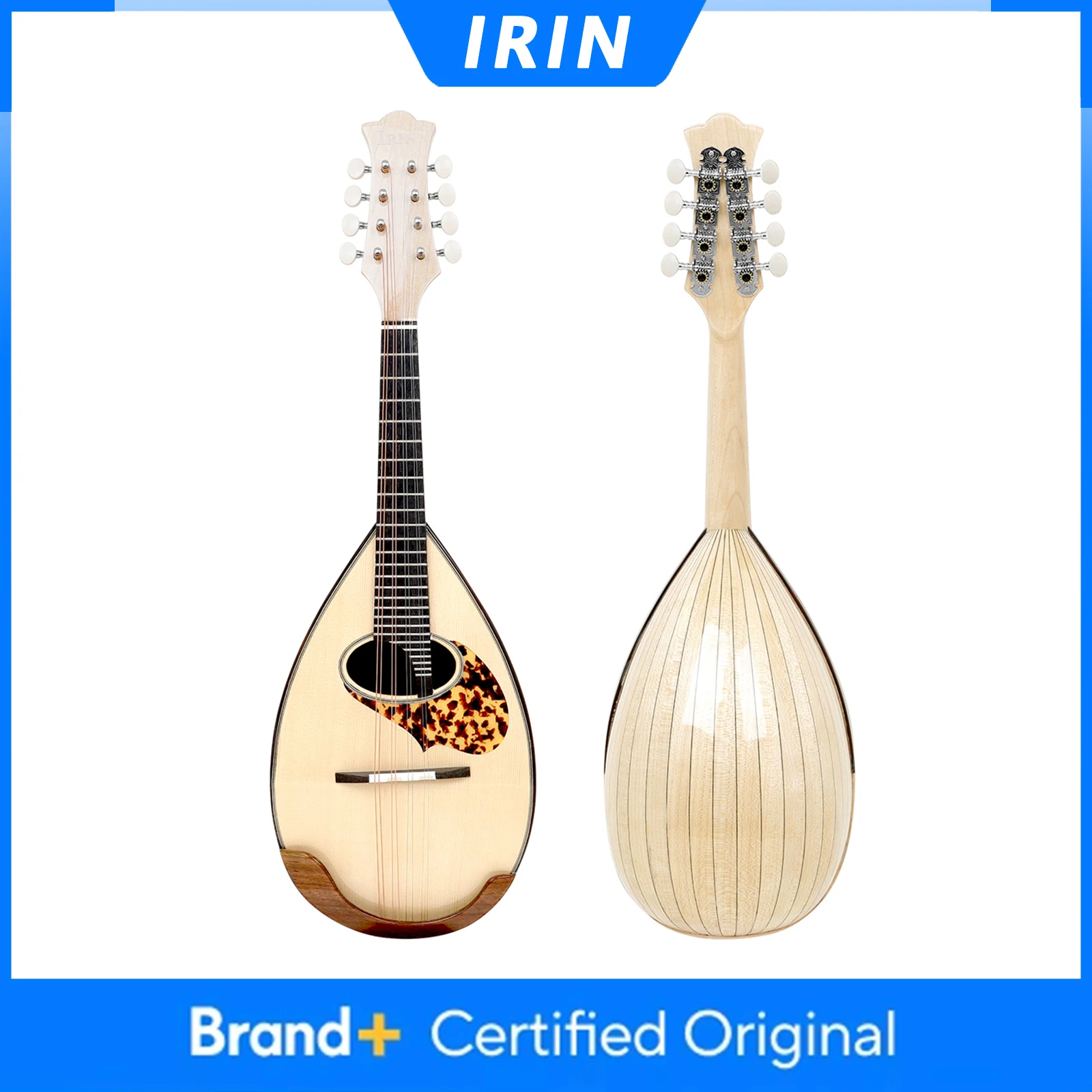 

IRIN 8 Strings Mandolin Maple Body Ebony Fingerboard Spoon Shaped Mandolin Guitar Handmade Professional Stringed Instrument