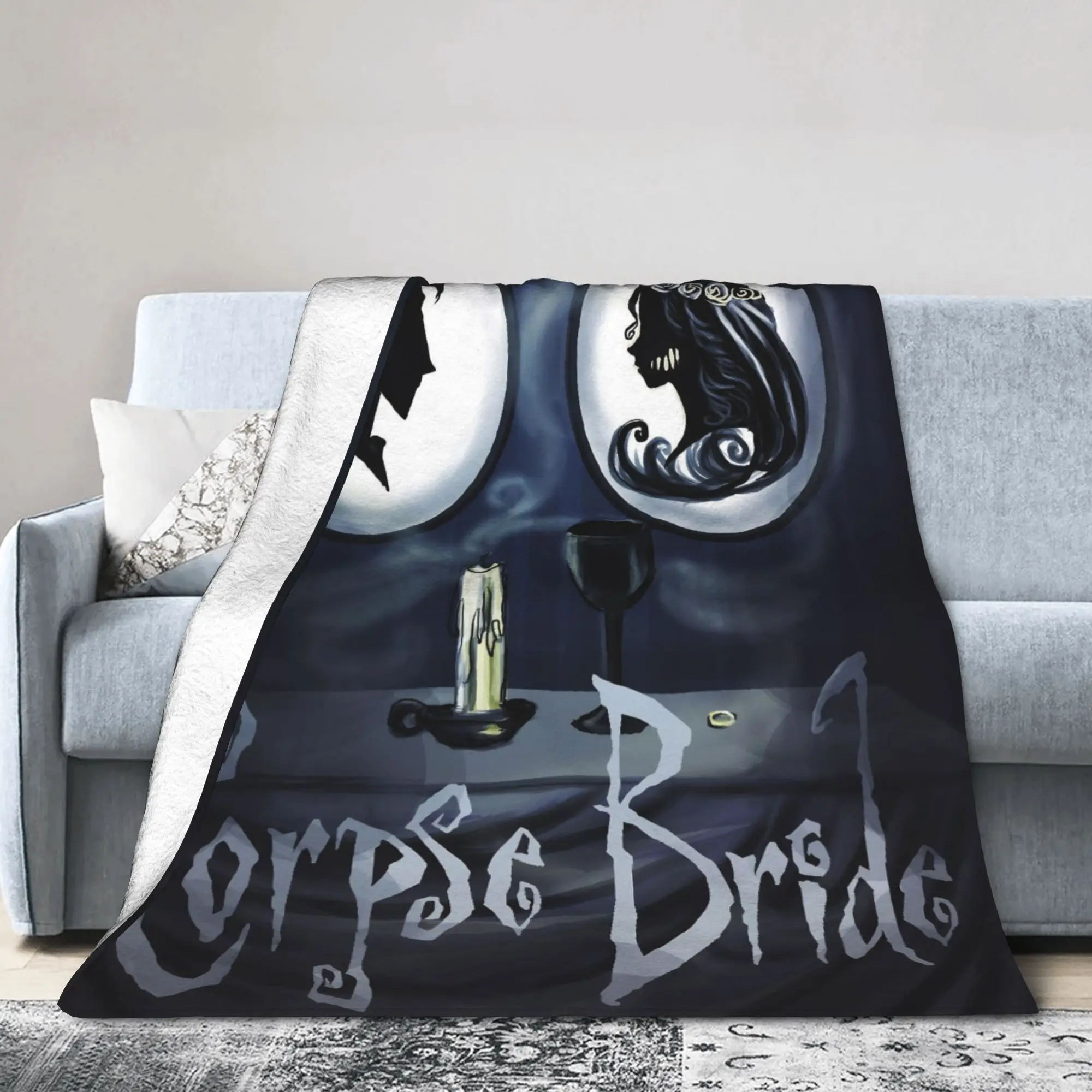 جثة العروس إميلي وفيكتور بطانية الفانيلا ربيع الخريف متعددة الوظائف سوبر الدافئة رمي البطانيات للسرير لحاف في الهواء الطلق