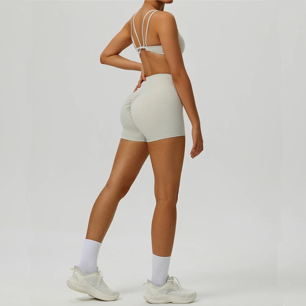 

2PCS Yoga Suit Gym Fitness Set Tracksuit Workout Clothes Women Sports Bra High Waist Leggings Shorts Outfit Push Up Sportswear