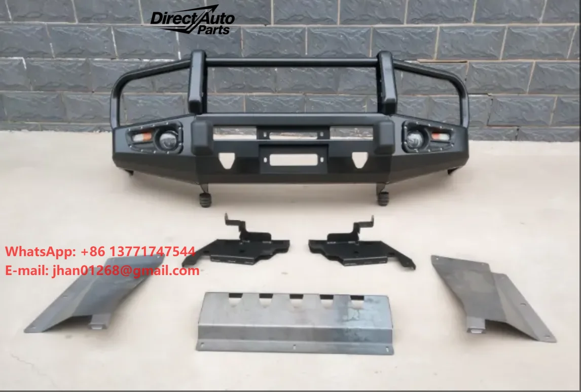 Brand New Off-Road Front Bumper with Winch Bracket for Nissan Patrol Y61 2005+ Made of Steel Includes Fog Light Cut-Outs