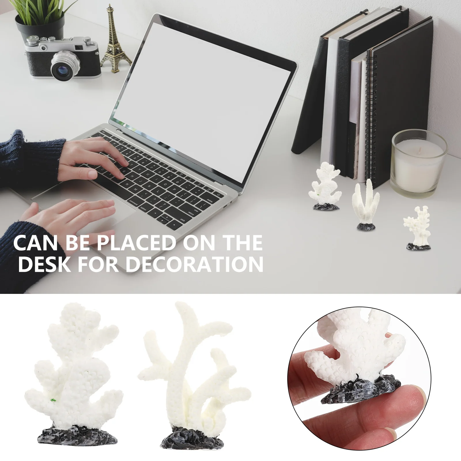 

5pcs Simulation Coral Decor For Aquarium Fish Tank Artificial Plant Ornament Home Office Desktop Furnishings Safe Durable