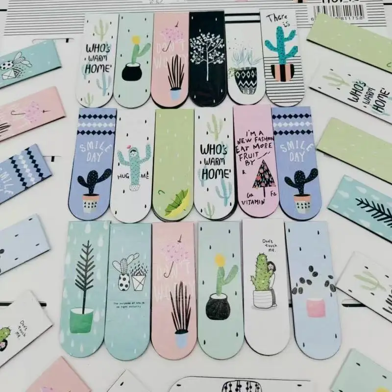 

Kawai Magnet Cartoon Creative Potted Plant Series Cute Student Bookholder Gift Refrigerator Sticker Customized Magnetic Bookmark