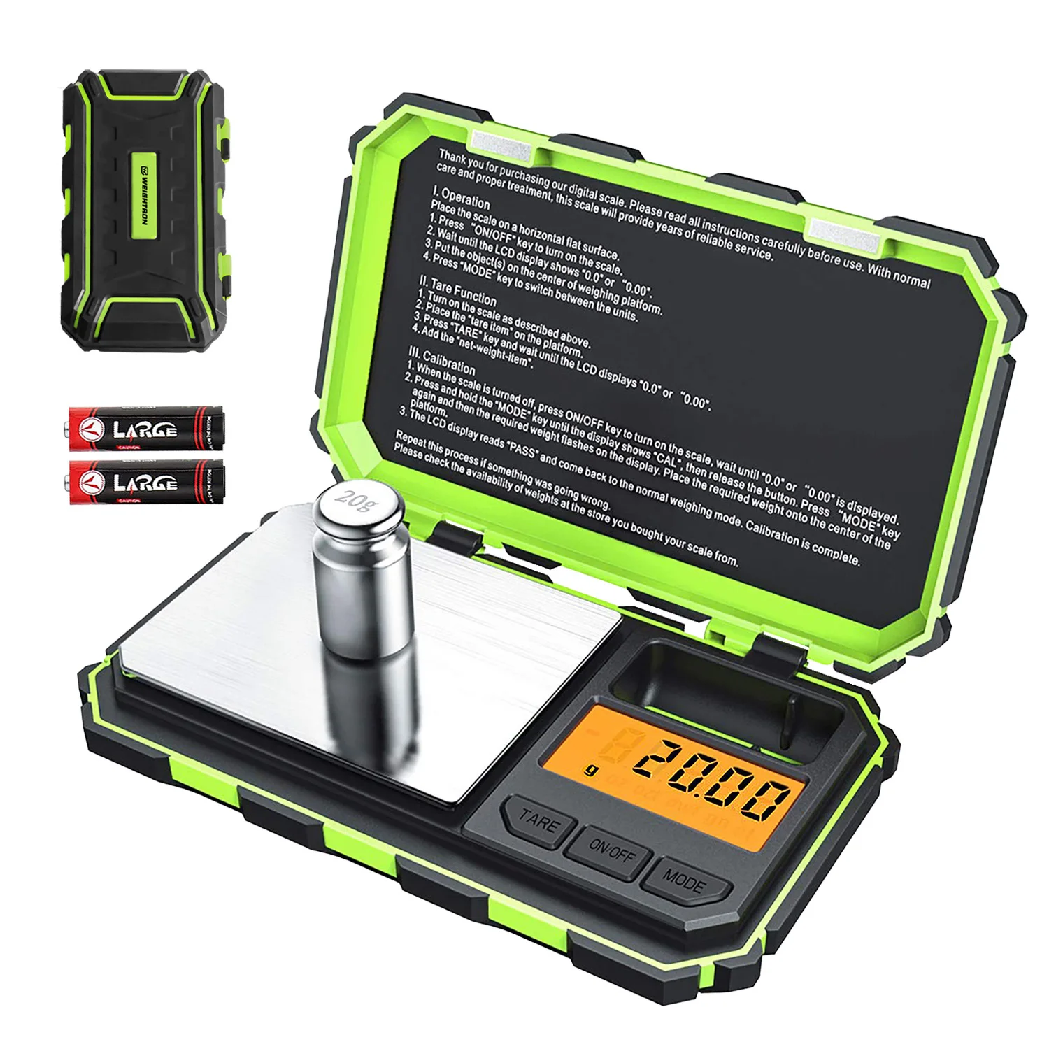 Balança Digital de Bolso com Peso 20g 0.001g Balança de Miligramos de Alta Precisão Balança Digital de Bolso Balança de Magnésio