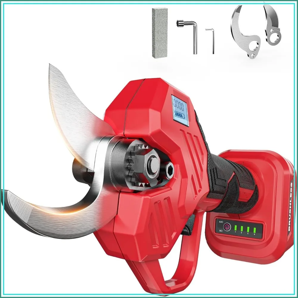 Cordless Electric Pruning Shears for Milwaukee 18V Battery, 0.8-2 Inch Cut, LCD Display, SK7 Steel Blades, Tool Only