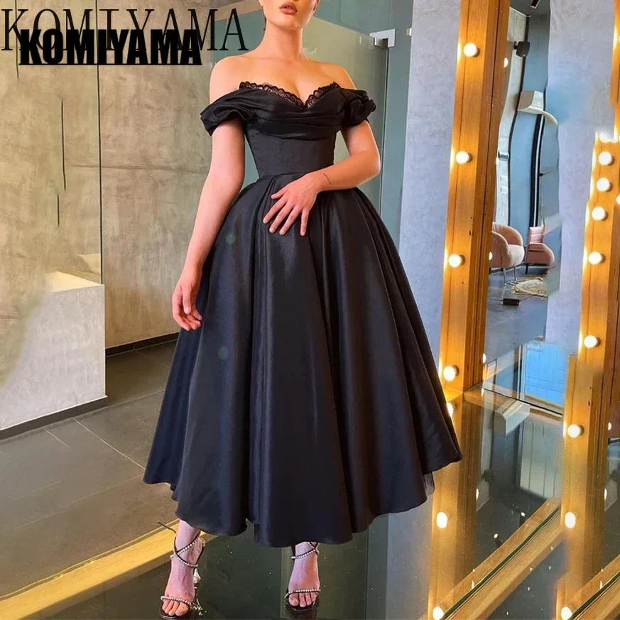 Customized Strapless Elegant Pleated Prom Dresses Off Shouler Pleated Design Evening Dresses Lace Temperament Princess Wedding P