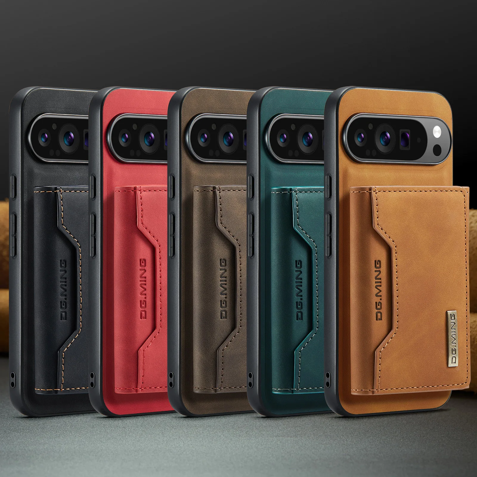 Luxuriöse magnetische Lederhülle für Google Pixel 11 10 9 8 7 6 Pro XL 10A 9A 8A 7A 6A mit Klappständer und Kartenhalter.