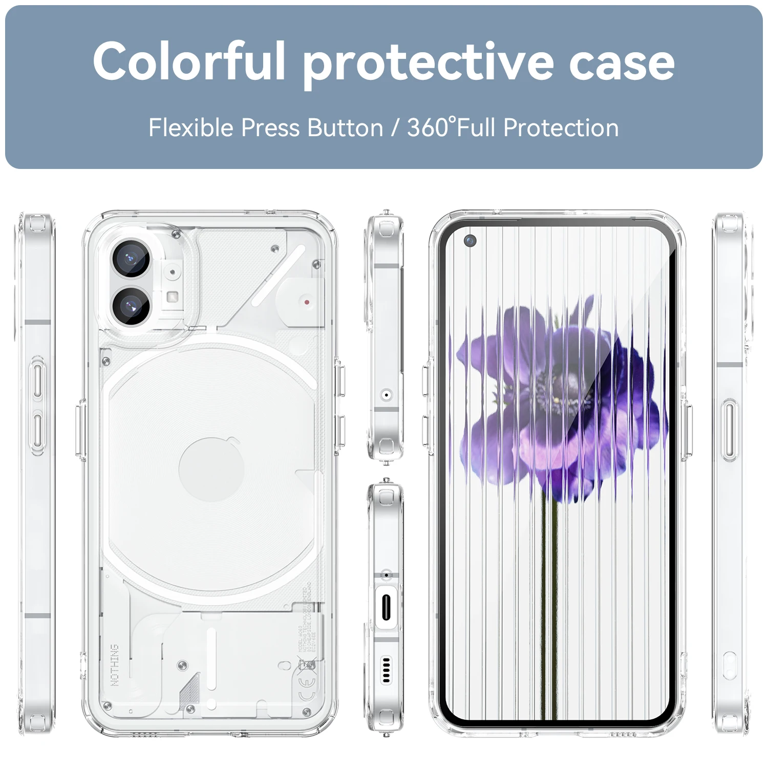 For Nothing phone 1 Case Translucent Cover Nothing phone 1 Funda Soft Translucent Flexible TPU Clear Back Bumper Nothing phone 1