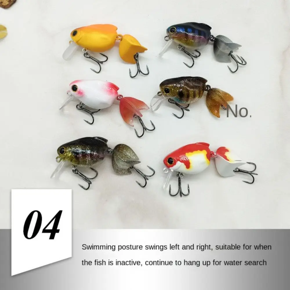 Goldfish Artificial Goldfish Bait 58mm Stereoscopic Wobblers Wake Bait Lure 3D Eyes Crankbait Goldfish Floating Fishing Lure