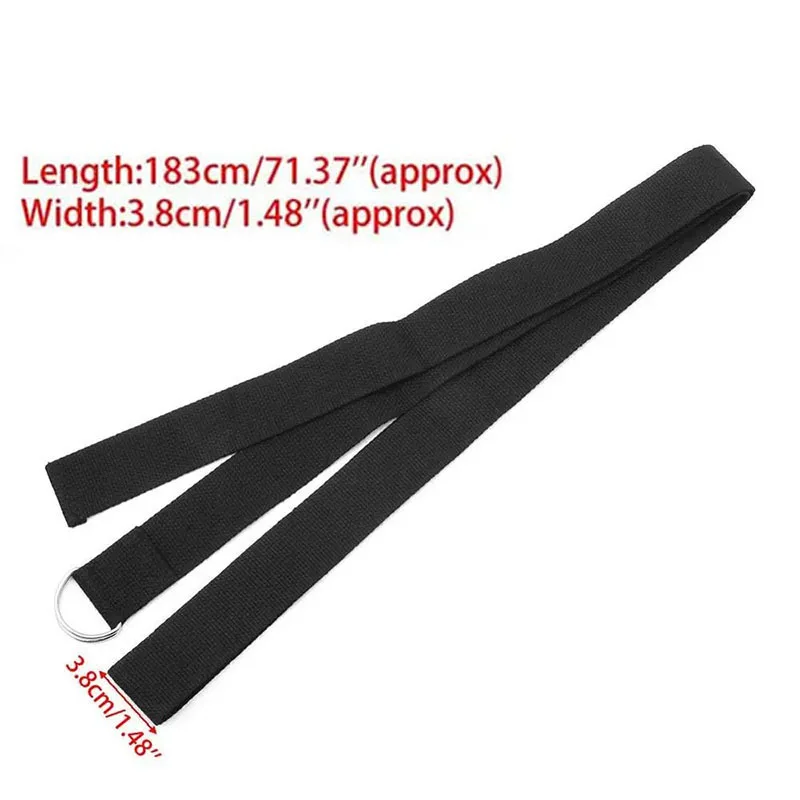 183*3.8cm Yoga Strap Cotton Exercise Yoga Belt Adjustable Woven Stretch D-Ring Buckle Fitness Stretching Bands Pilates Rope