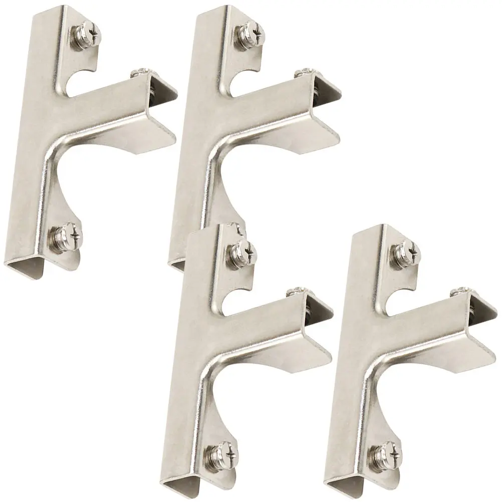 

Комплект из 4 стальных регулируемых Т-образных зажимов для стекла, усиленные, для стекла 10-12 мм, для витрин, аквариумов, 3-сторонние соединители, опорные клипсы