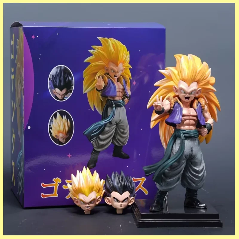 

22 см Dragon Ball Gotenks Super Saiyan стоячая аниме-фигурка 3-главая модель статуя украшение для рабочего стола Коллекционный орнамент игрушка