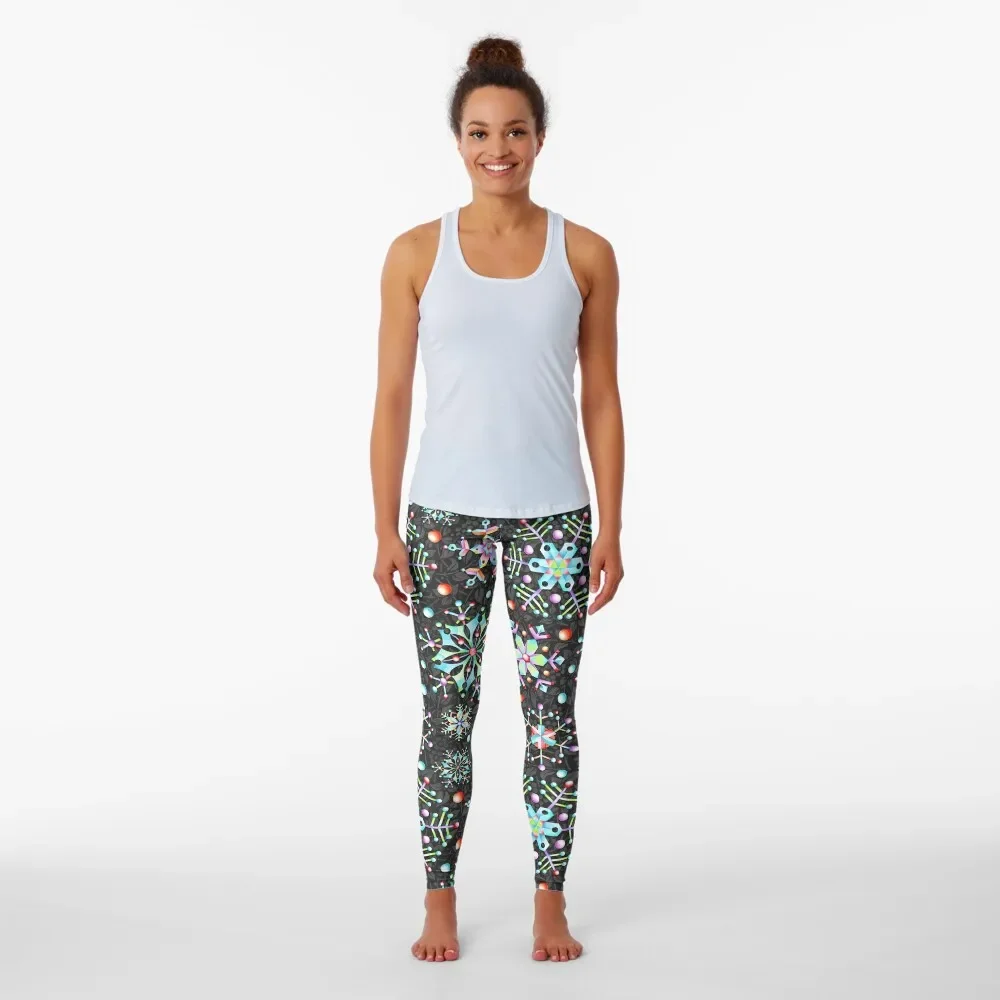 Snowflake Kaleidoscope Leggings for girls Clothing fitness Sports pants for sports shirts gym Womens Leggings