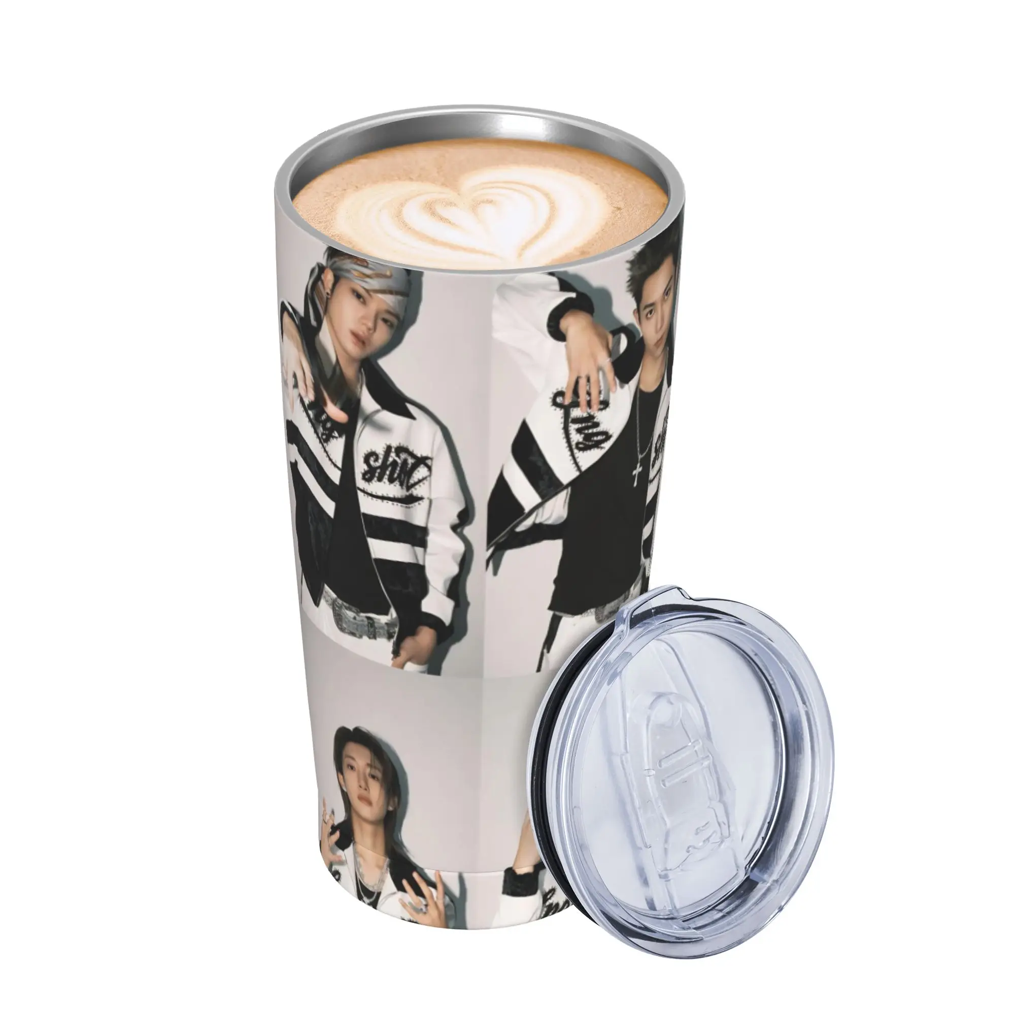 Kpop Group Lngshot  Insulated Tumbler with Straws  Vacuum Coffee Mugs Double Wall Car Bottle Cups 20oz