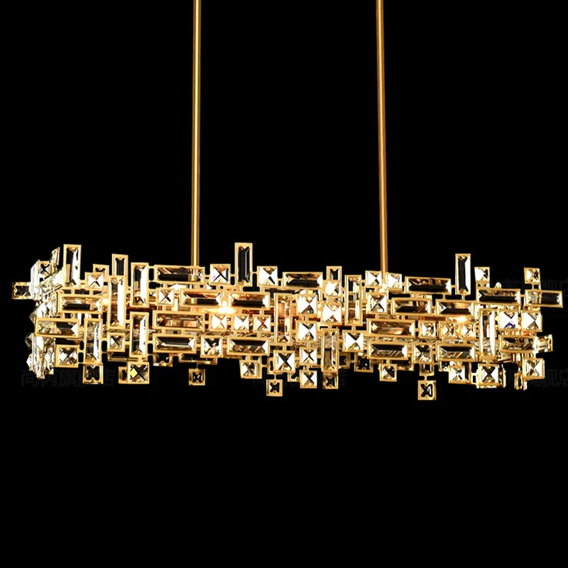 Modern Led Luxury K9 Crystal Dining Room Chandelier Living Room, Kitchen Island, Bedroom Gold Upholstery Lighting Chandelier