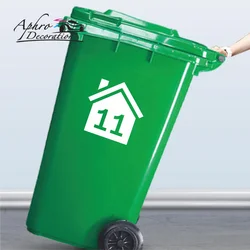 4pcs Custom House Number Garbage Can Rubbish Trash Bin Sticker Decal Waterproof Vinyl Home Decor