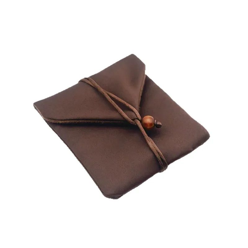 50pcs 9.5*9.5cm Satin Silk Flip Cover Bag Makeup Bracelet Jewelry Children's Birthday & Wedding Gift Packaging Bags