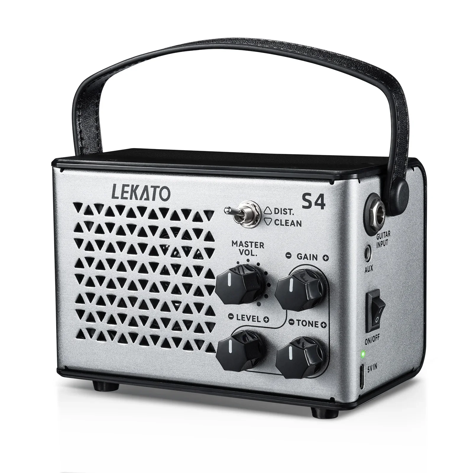 سماعة رأس جاهزة Mini Amp Lekato 10W مع بلوتوث Aux & Gain | بطارية قابلة للشحن لممارسة الشقة/الأريكة #4