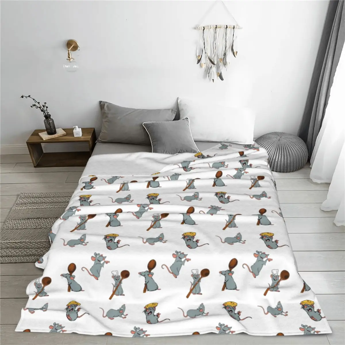 Remy Ratatouille Pack Blanket Soft Warm Flannel Throw Blanket Bedspread for Bed Living room Picnic Travel Home Sofa
