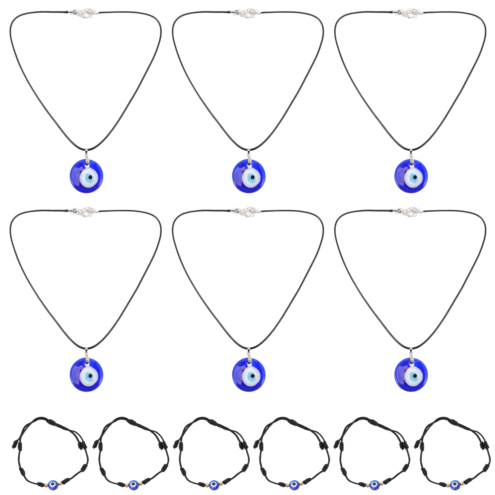 

12Pcs Evil Eye Bracelets Alloy Glass Wristlets Unisex Stylish Wrist Jewelry Gift Choice for Birthday Christmas Valentine