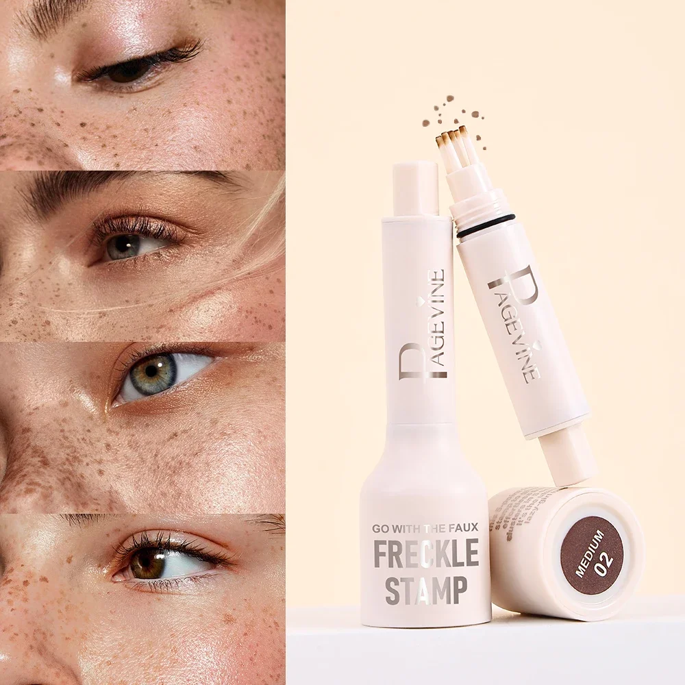 Fake Freckles Pen Waterproof Smudge Proof Fast Dry Freckle Stamp Tool Long Lasting Non Fade Five Point Dot Spot Stick
