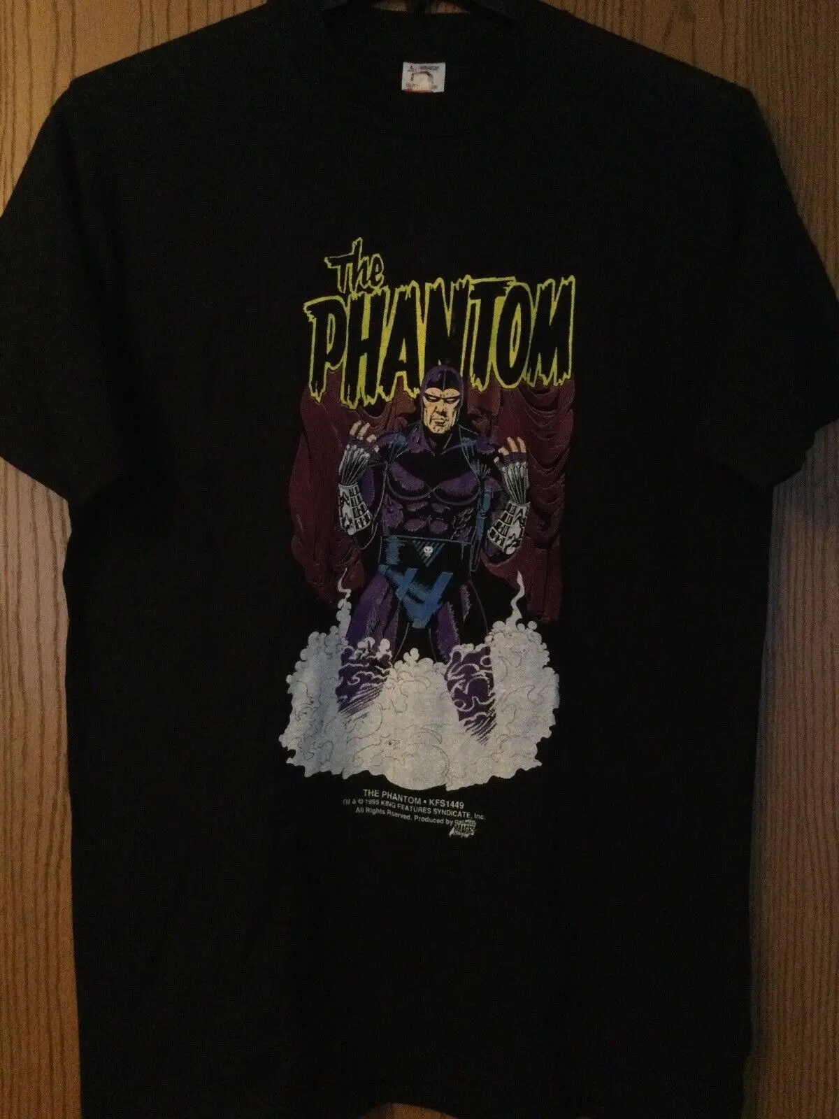 The Phantom 1995 King Features Syndicate Inc Black T Shirt Adult L Vintage