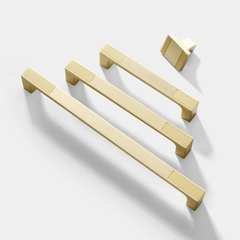 AOBT Chinese Furniture Handles Modern Cupboard Dressers Brass Gold Cabinet Door Handles Closet Drawer Knobs Kitchen Hardware