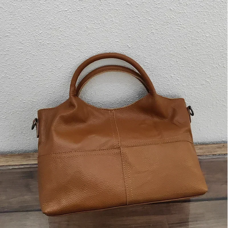 Natural Cow Leather Women\'s Casual Tote Bag Soft Genuine Leather Ladies\' Crossbody High Quality Shoulder Handbag Large Capacity