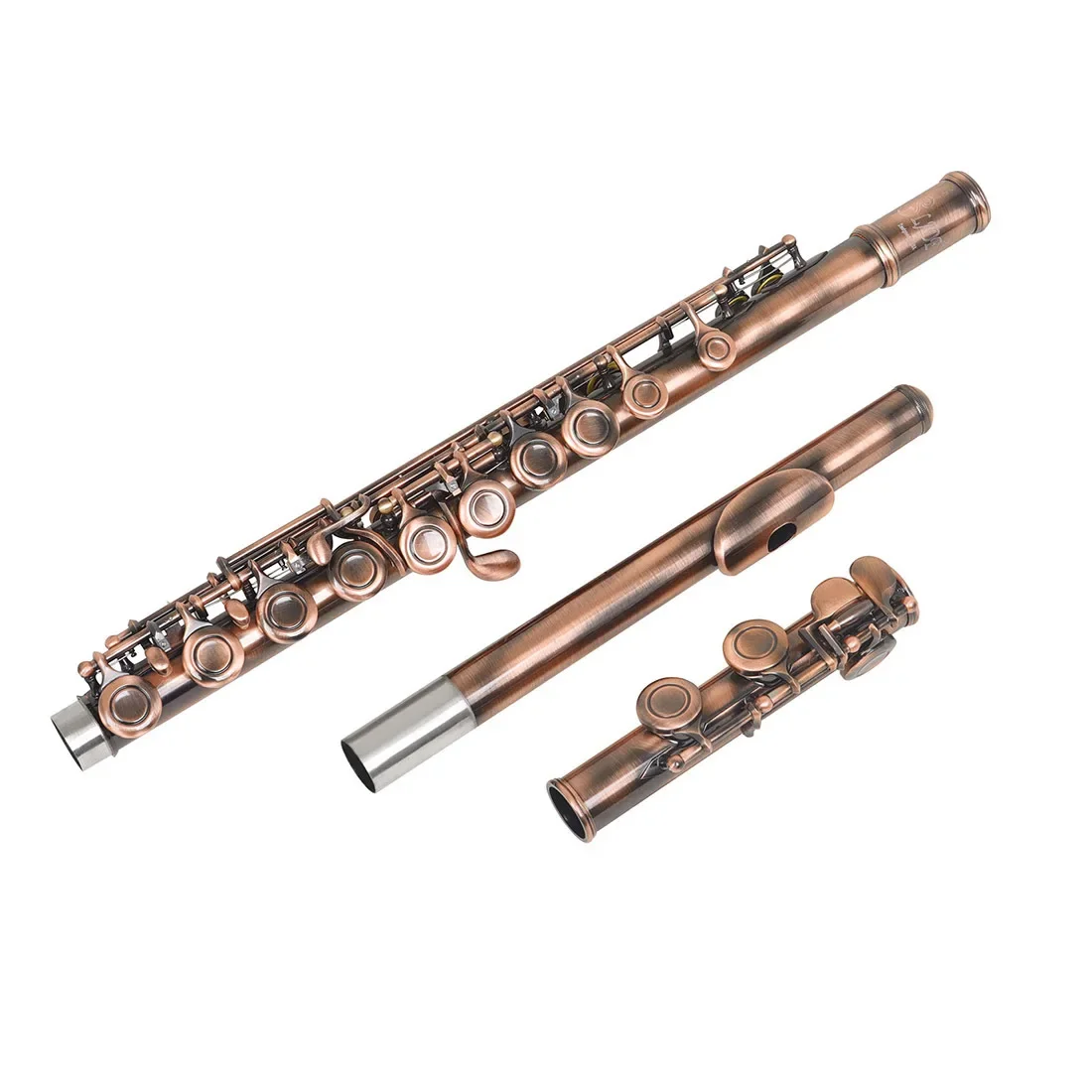 16-Hole flute C key close key plus E key musical red antique flute student beginner band playing grade test flute