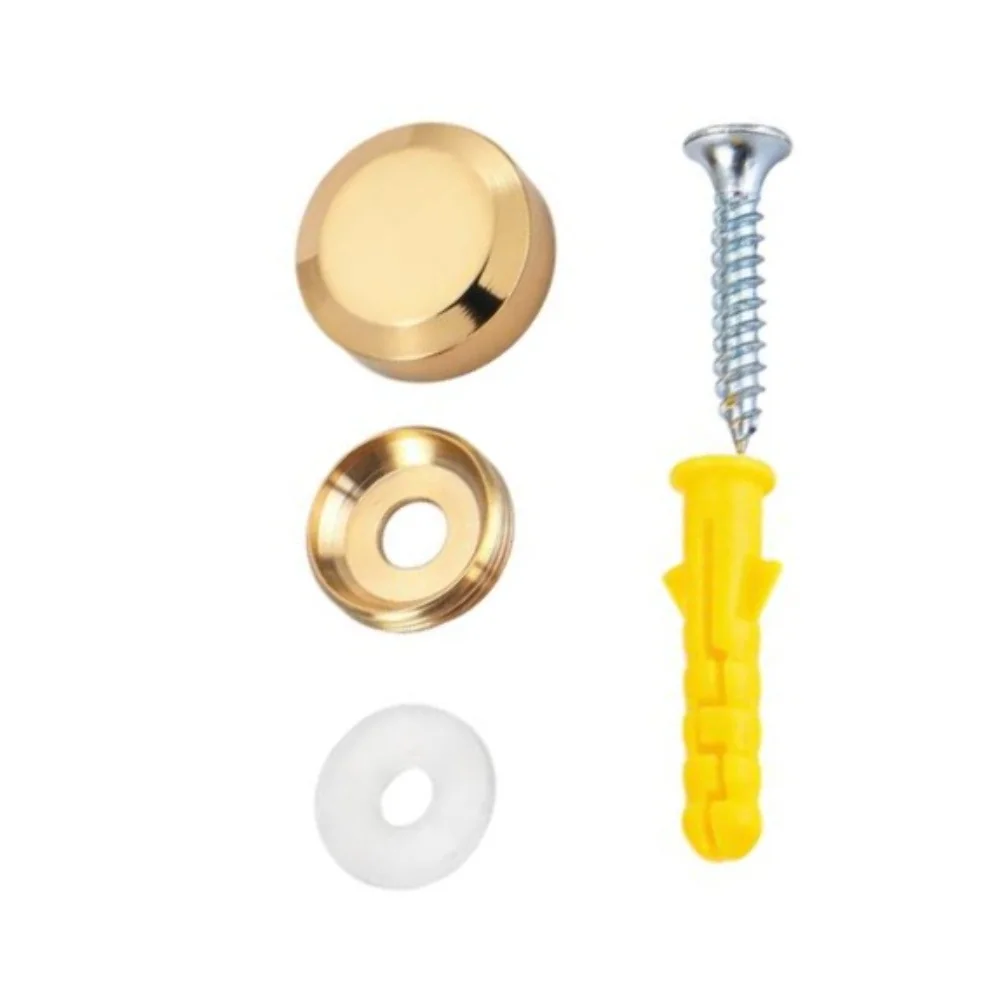 Solid Brass Mirror Screws With Decorative Gold Finish For Glass Panel Sign Wall Mounting Hardware 16mm To 25mm
