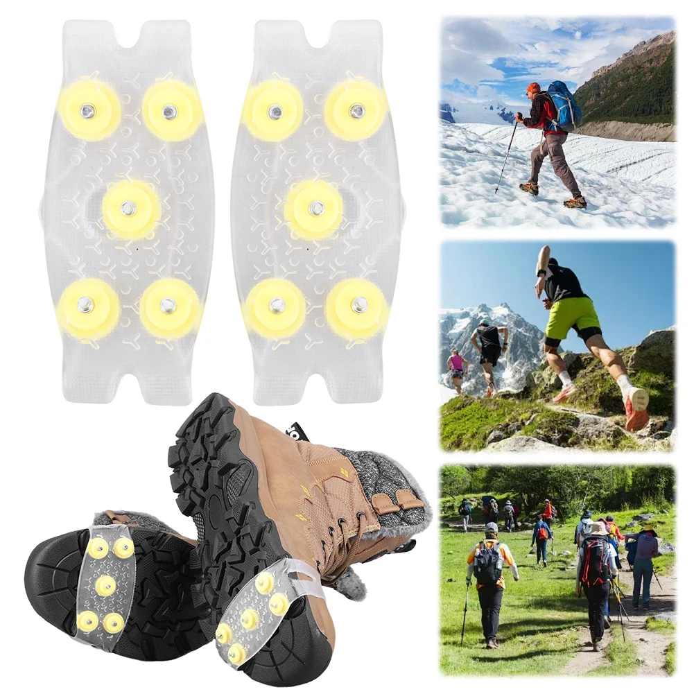 1-3 أزواج 5-مسمار الثلوج الجليد مخلب المضادة للانزلاق تسلق الأشرطة السيطرة للجنسين أحذية الجليد المرابط في الهواء الطلق سلسلة الأحذية المسامير لفصل الشتاء