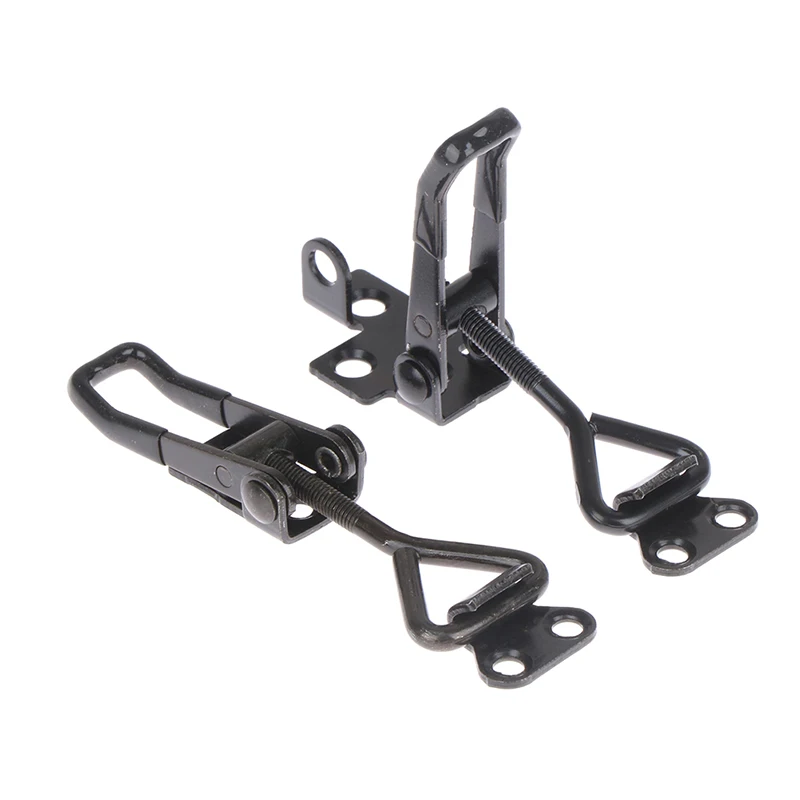 Toggle Latch Catch Toggle Clamp Adjustable Cabinet Boxes Lever Handle Lock Hasp For Home Sliding Door Furniture Hardware Black