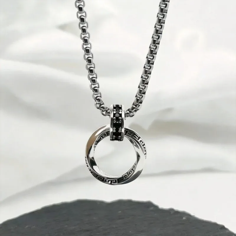 925 Sterling Silber Halskette Anhänger Vintage Hip-Hop für Damen und Herren Hochzeit Verlobung Schmuck Mode Klassiker Geschenk Party