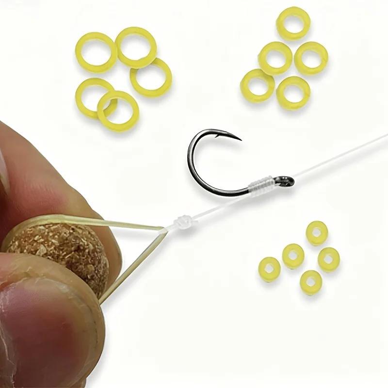 105 European-Style Fishing Rig Silicone Rings, Bait Rings for European Carp Fishing, Are the Core Components for Fixing Boilie and Pellet Baits, Used in European-Style Rigs to Secure Boilie and Pellet Baits, Preventing Them from Falling Off during Casting and Reeling In, Significantly Improving the Hook Attachment Stability of the Bait, and Are Used in Conjunction with Hair Rigs to Keep the Bait Away from the Hook Tip, Reducing Fish Alertness and Increasing the Fishing Rate.