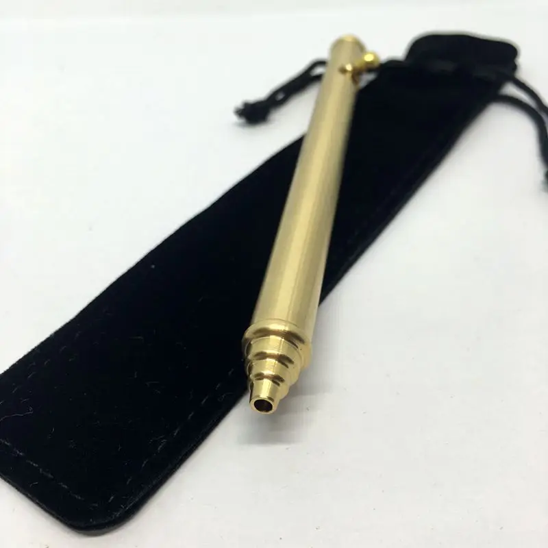 

EDC Tactical Brass Pen Bolt-Action Pen Pure Copper Machine Gun Pen Cylindrical Brass Retractable Pen Signature Pen