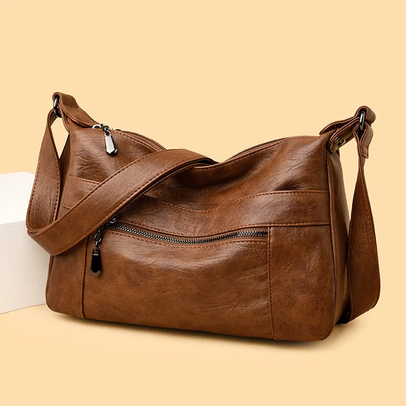 

Women's handbag fashion trend women's large capacity single shoulder crossbody bag casual mom soft leather small shoulder bag
