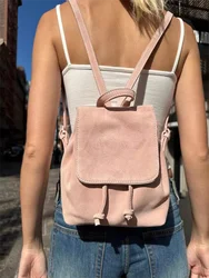 Sweet Cute Solid School Bag Ladies Autumn Preppy Style Shoulder-Bag 2023 New Trendy Fairycore Backpack Bags for Woman