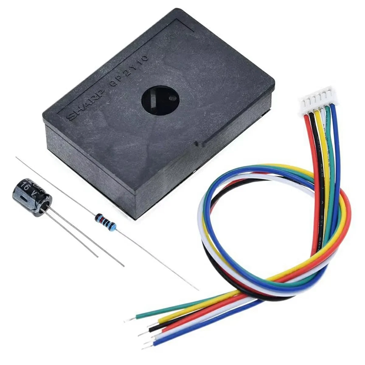 AA25 GP2Y1010AU0F เซ็นเซอร์ตรวจจับฝุ่นแบบออปติคอลขนาดกะทัดรัด เซ็นเซอร์ตรวจจับอนุภาคควันพร้อมสายเคเบิล