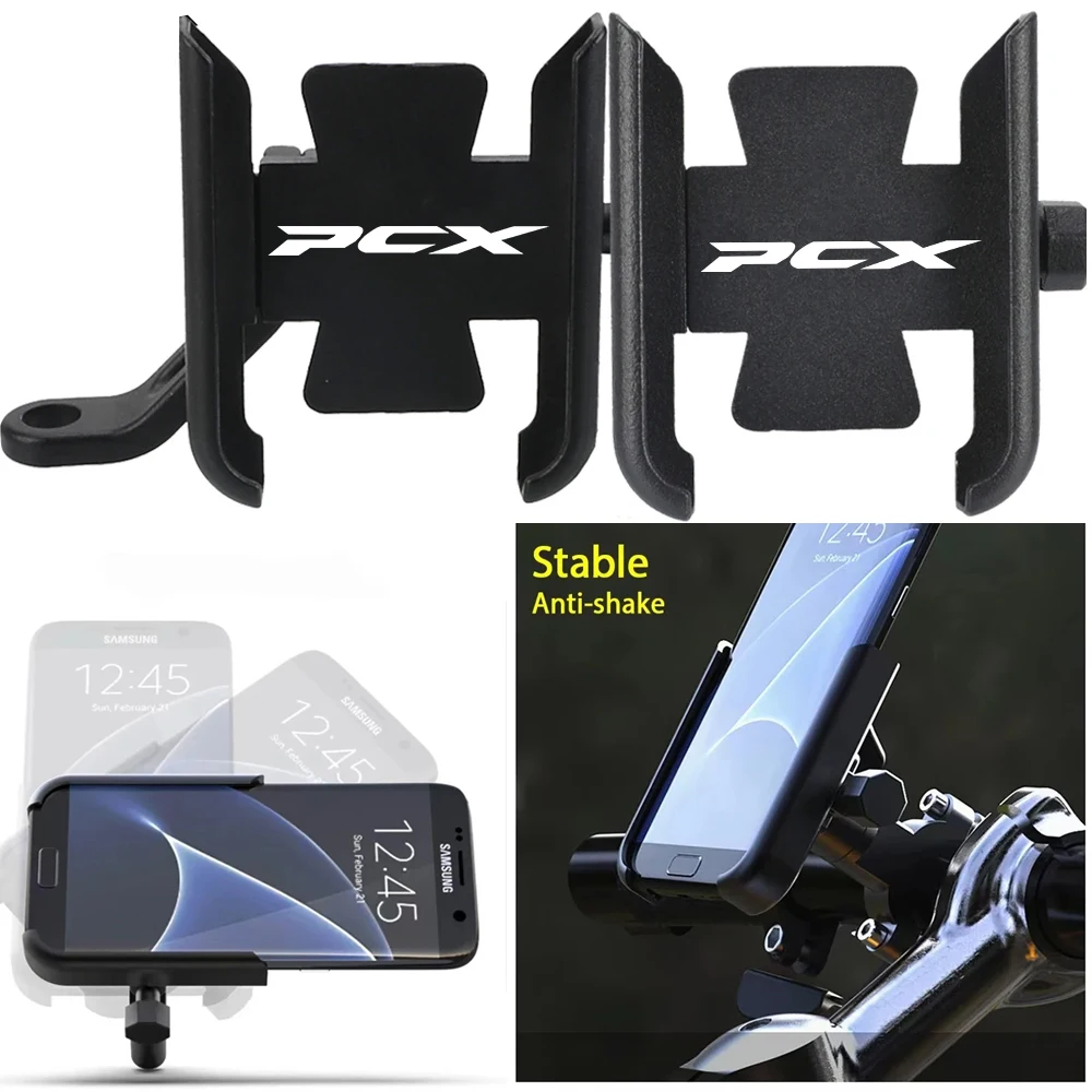 

For HONDA PCX125 PCX150 PCX160 PCX 125 150 160 Accessories Motorcycle Aluminum Handlebar Mobile Phone Holder GPS Stand Bracket