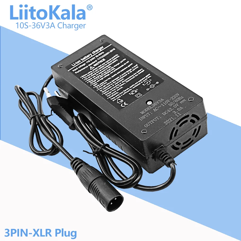 LiitoKala 48V 36V 13S 10S 2A 3A 5A akumulator litowo-jonowy ładowarka uniwersalna 42V 54.6V 5A Adapter do zasilacza DC