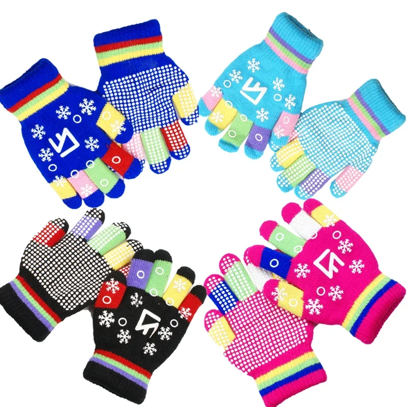 Outdoor Sport Figure Skating Wrist Gloves Children Colorful Gloves Adult Warm Thickened Hand Protector Non-stick Skating Gloves