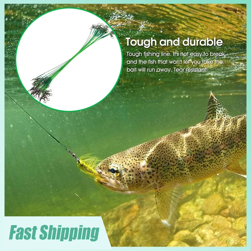 

10pcs Fishing Stainless Steel Anti Bite Line Fishing Bait Connecting Line Fishing Rotatable 8 Type Wire Leader Accessories